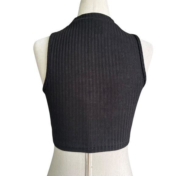 Shein Black High Neck Crop Top Women's Size Small | 25-62-2 - Picture 2 of 6